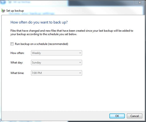 Windows 7 Backup Setup